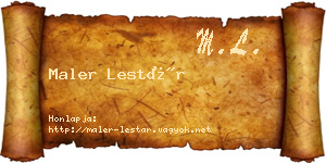 Maler Lestár névjegykártya